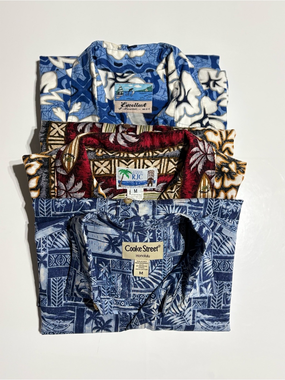 Vintage Hawaiian Shirt Bundle Men’s Medium Cooke Street RJC Excellent Hawaii (3)